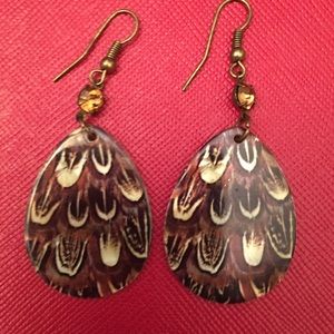 Mother of Pearl Peacock Earrings